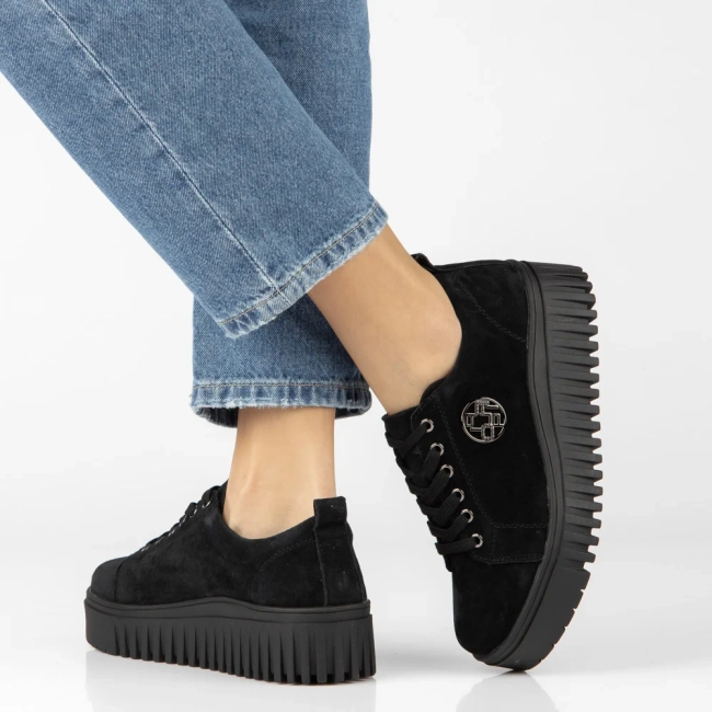Skórzane sneakersy Filippo DP8271/26 BK SU czarne