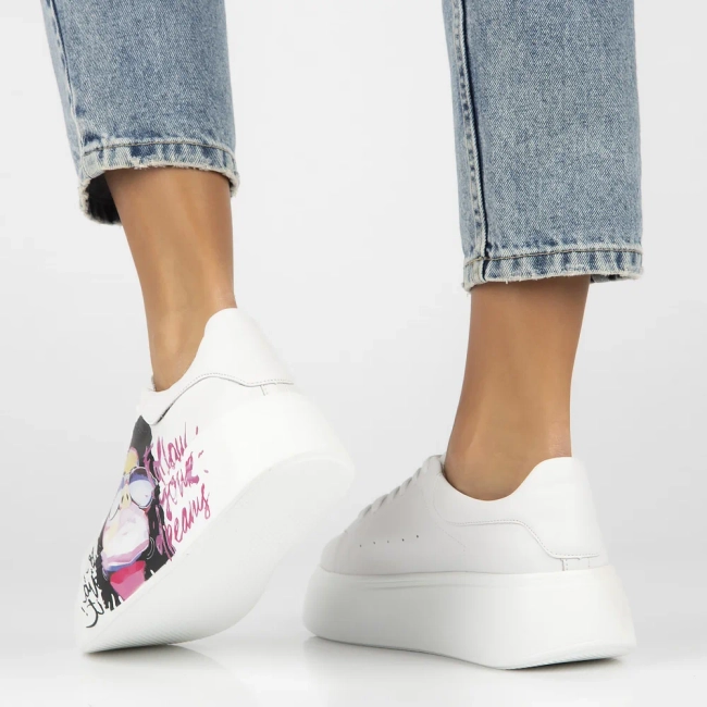 Leather sneakers Filippo DP6835/25 WH white