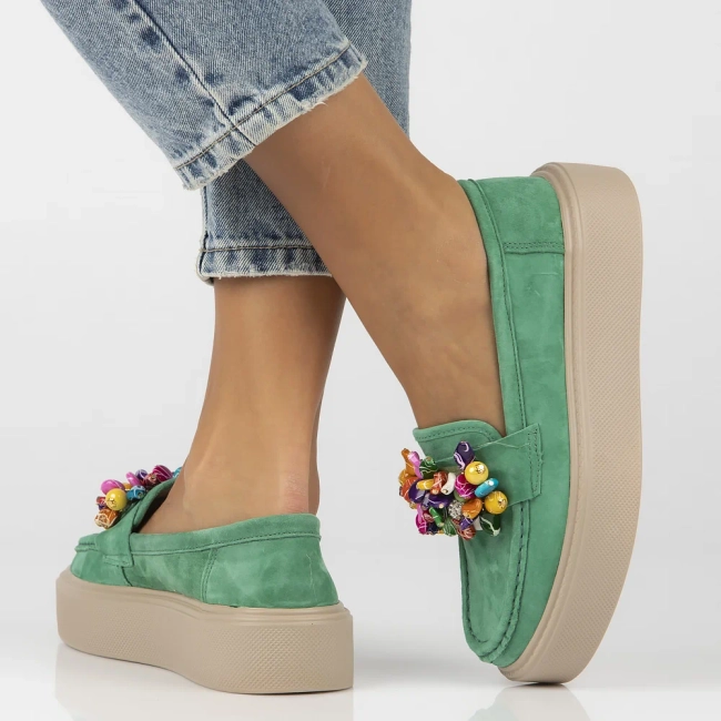 Leather loafers Filippo DP6765/25 GE green