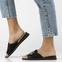 Leather flip-flops Filippo DK7042/25 BK black