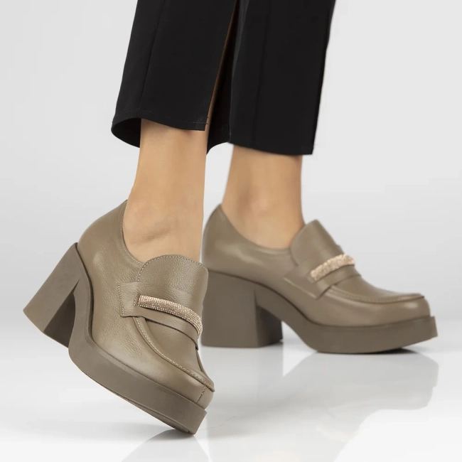 Leather shoes Filippo 20157 fango