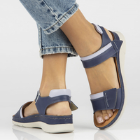 Skórzane sandały Filippo K193 granatowe