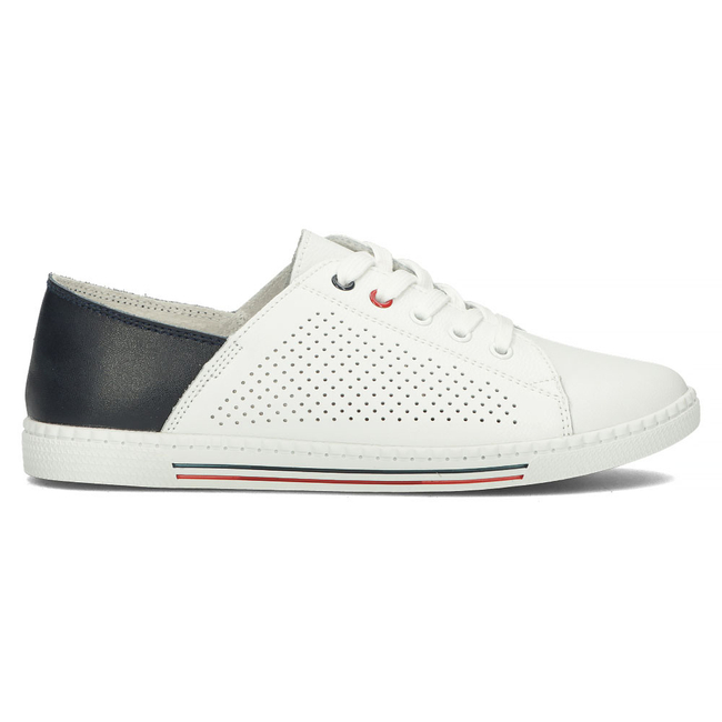 Skórzane półbuty Filippo DP4592/23 WH białe