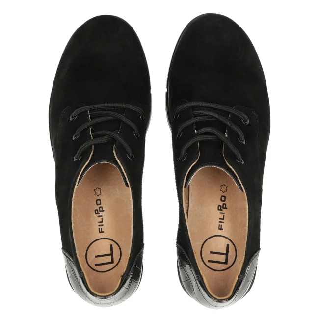 Leather shoes Filippo DP4905/23 BK black