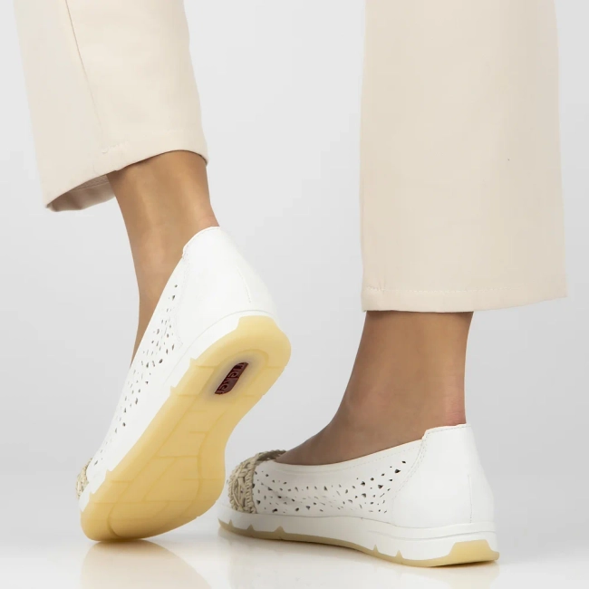 Baleriny Rieker L3062-80 białe