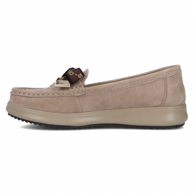 Skórzane mokasyny Filippo DP6457/24 BE beżowe