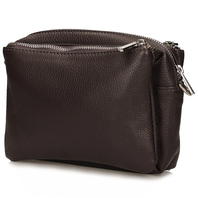 Leather handbag Toscanio G81 dark brown