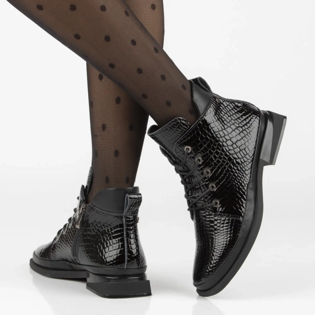 Skórzane trzewiki Filippo DBT7140/25 BK czarne