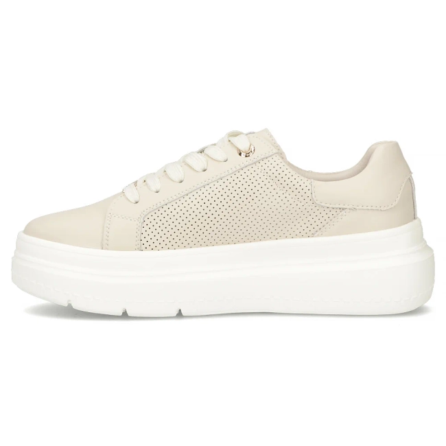 Skórzane sneakersy Filippo DP6731/25 BE beżowe