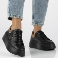 Skórzane sneakersy Filippo DP6058/25 BK LEO czarne