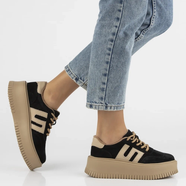 Leather sneakers Filippo DP7111/25 BK black