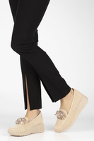 Skórzane półbuty na koturnie Filippo DP4563/23 BE beżowe