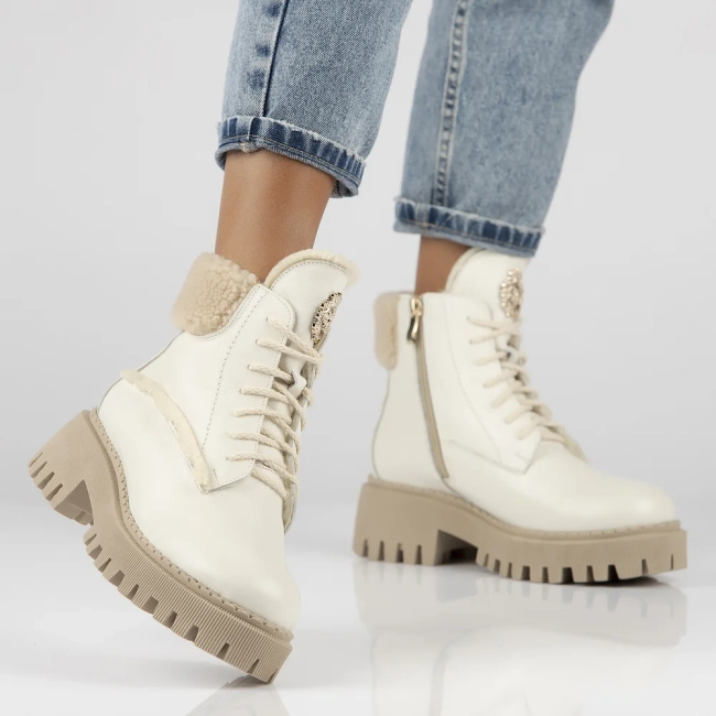 Leather boots Filippo 60374 beige