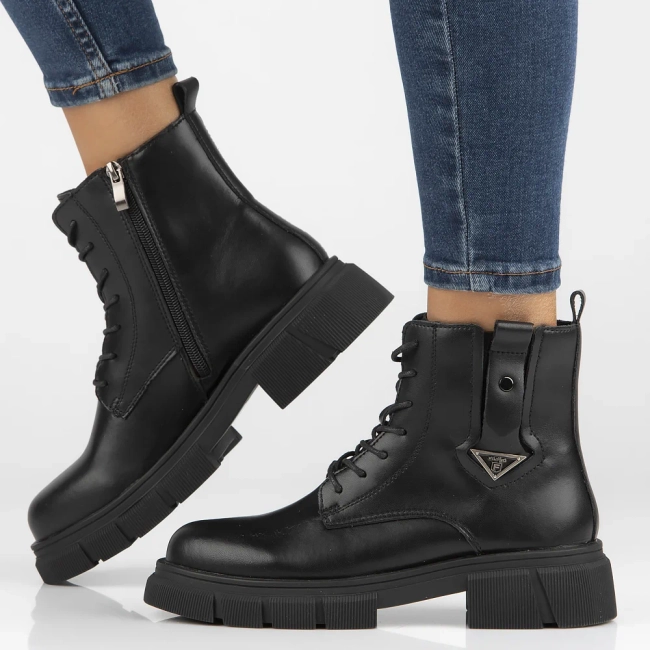 Leather ankle boots DBT6373/24 BK black