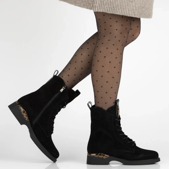 Leather ankle boots Filippo DBT7221/25 BK black