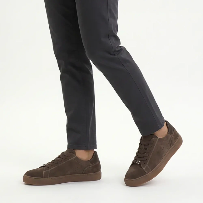 Skórzane sneakersy Filippo MP8272/26 TP taupe