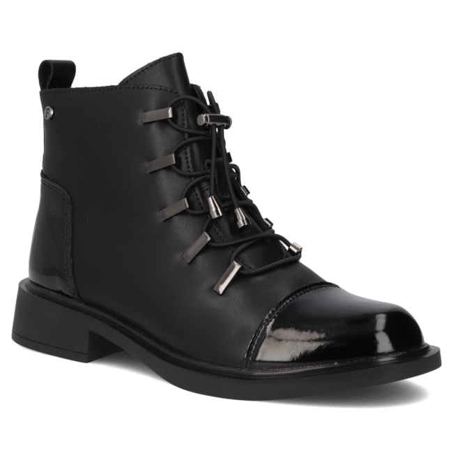 Skórzane botki Filippo DBT7154/25 BK czarne