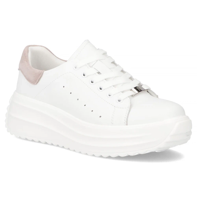 Skórzane sneakersy Filippo DP6739/25 WH BE białe