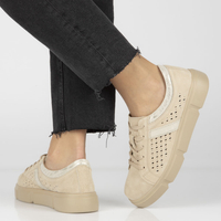 Skórzane półbuty na platformie Filippo DP4531/23 BE BE beżowe