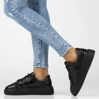 Leather sneakers Filippo DP6766/25 BK black