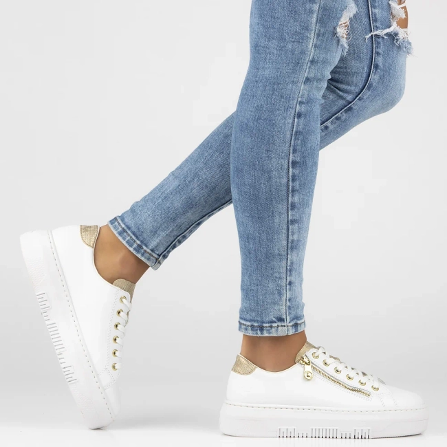 Leather sneakers Rieker M1921-80 white