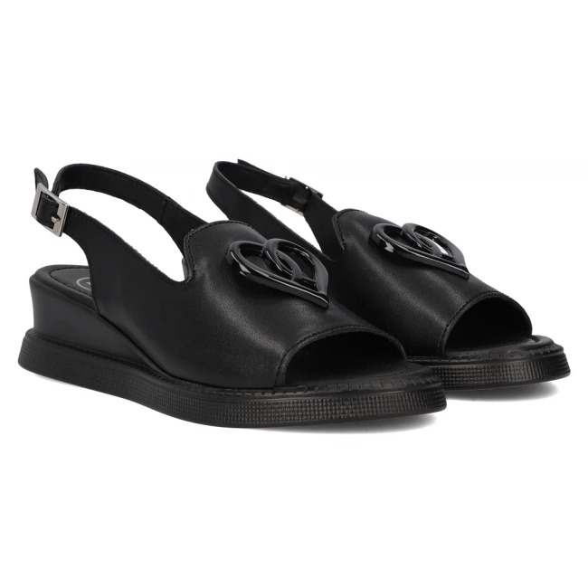 Leather sandals Filippo DS6069/25 BK black