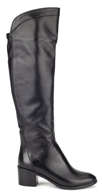 Kozaki skórzane Filippo 1161 czarne lico stretch