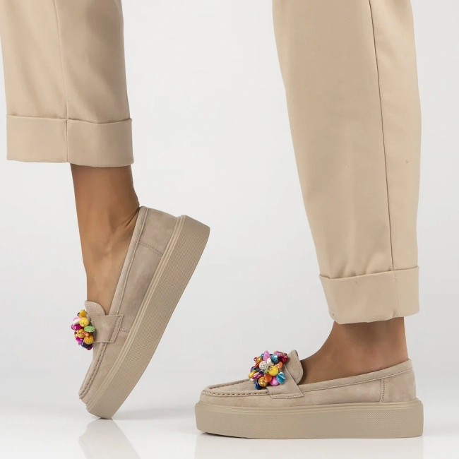 Leather loafers Filippo DP6765/25 BE beige