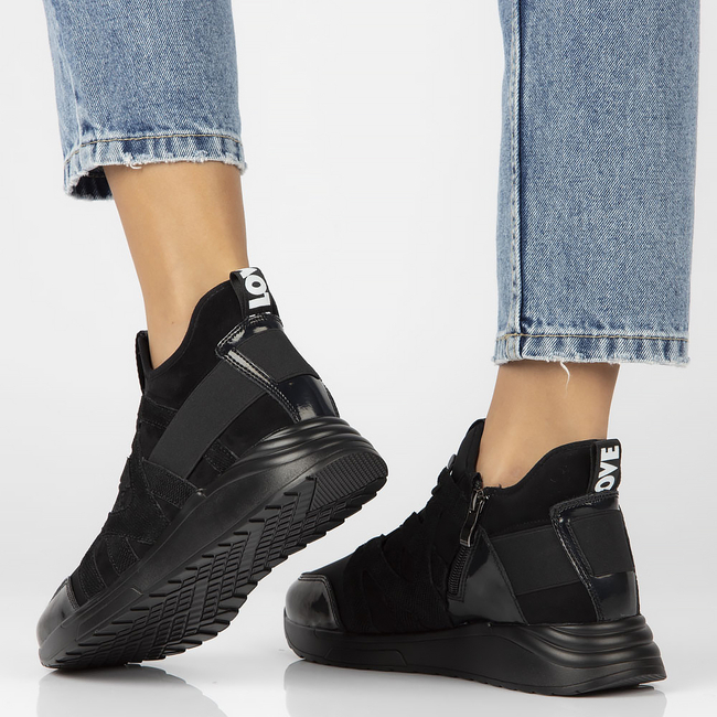 Leather sneakers Filippo DP4168/22 BK black