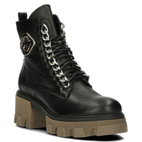 Skórzane botki typu workery Filippo 60376 czarne