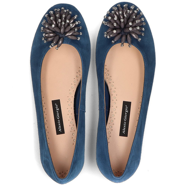 Suede ballerinas Alexio Giorgio 060 blue