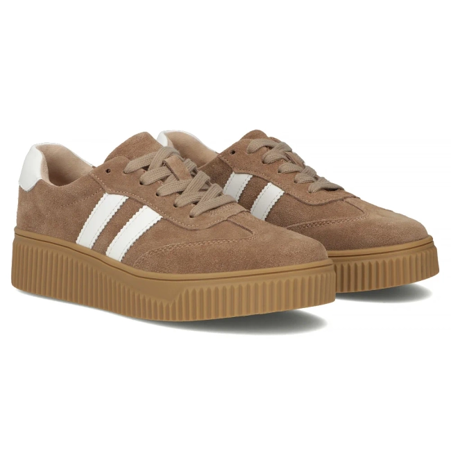 Leather sneakers Filippo DP6776/26 BE WH brown
