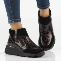 Leather ankle boots DBT6348/24 BG burgundy