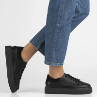 Leather sneakers Filippo DP6119/26 BK black