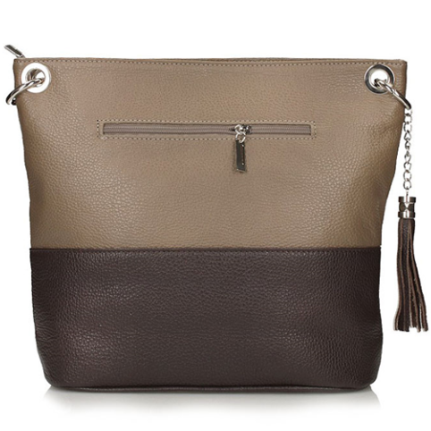 Handbag Toscanio Hobo Leather 1109 beige brown