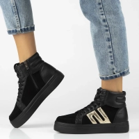 Leather ankle boots Filippo DBT7269/25 BK GO black