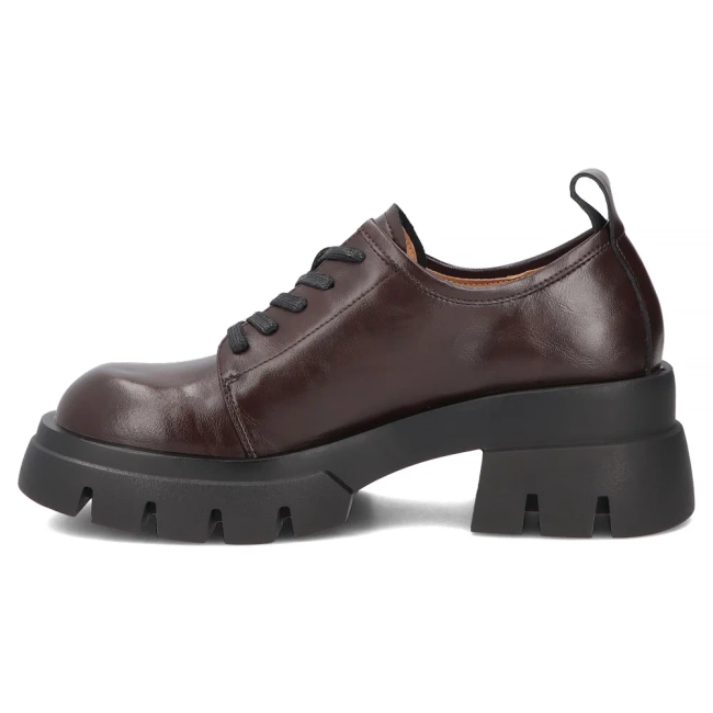 Skórzane półbuty Filippo DP8156/26 D BR ciemnobrązowe
