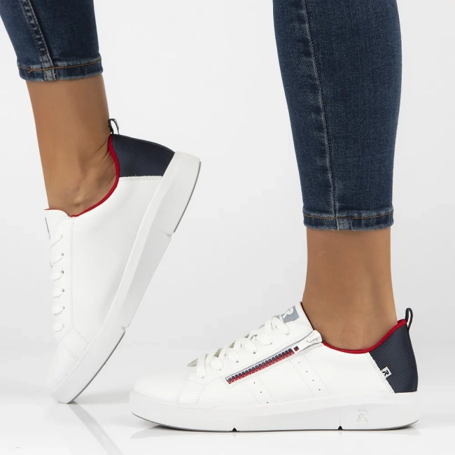 Leather sneakers Rieker 41906-80 white