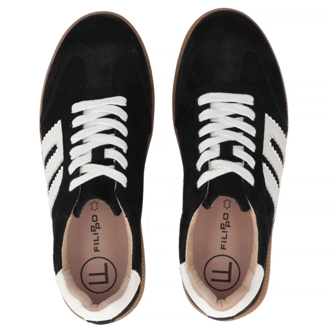 Leather sneakers Filippo DP7492/25 BK black