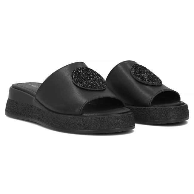 Leather flip-flops Filippo DK6987/25 BK black