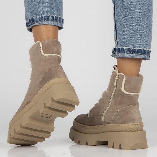 Skórzane botki typu workery Filippo 60404 Taupe