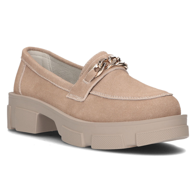 Skórzane półbuty Filippo DP3221/21 BE beżowe