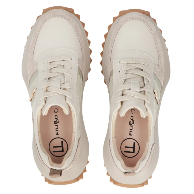 Leather sneakers Filippo DP6773/25 BE GE beige