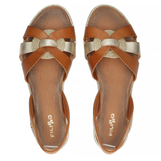 Leather sandals Filippo 40273 brownish gold