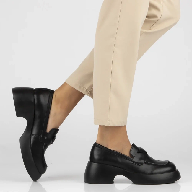 Leather shoes Filippo DP6477/24 BK black