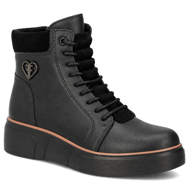 Leather platform ankle boots Filippo DBT7128/26 BK black