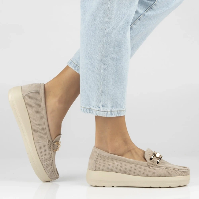 Leather sneakers Filippo DP7652/26 BE beige