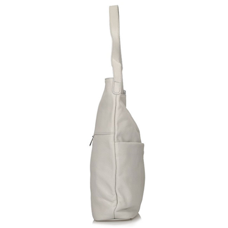Torebka Toscanio Hobo Skórzana C127 jasna szara