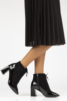 Skórzane botki Sagan 4635 czarne