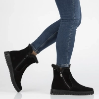 Leather ankle boots DBT6362/24 BK black